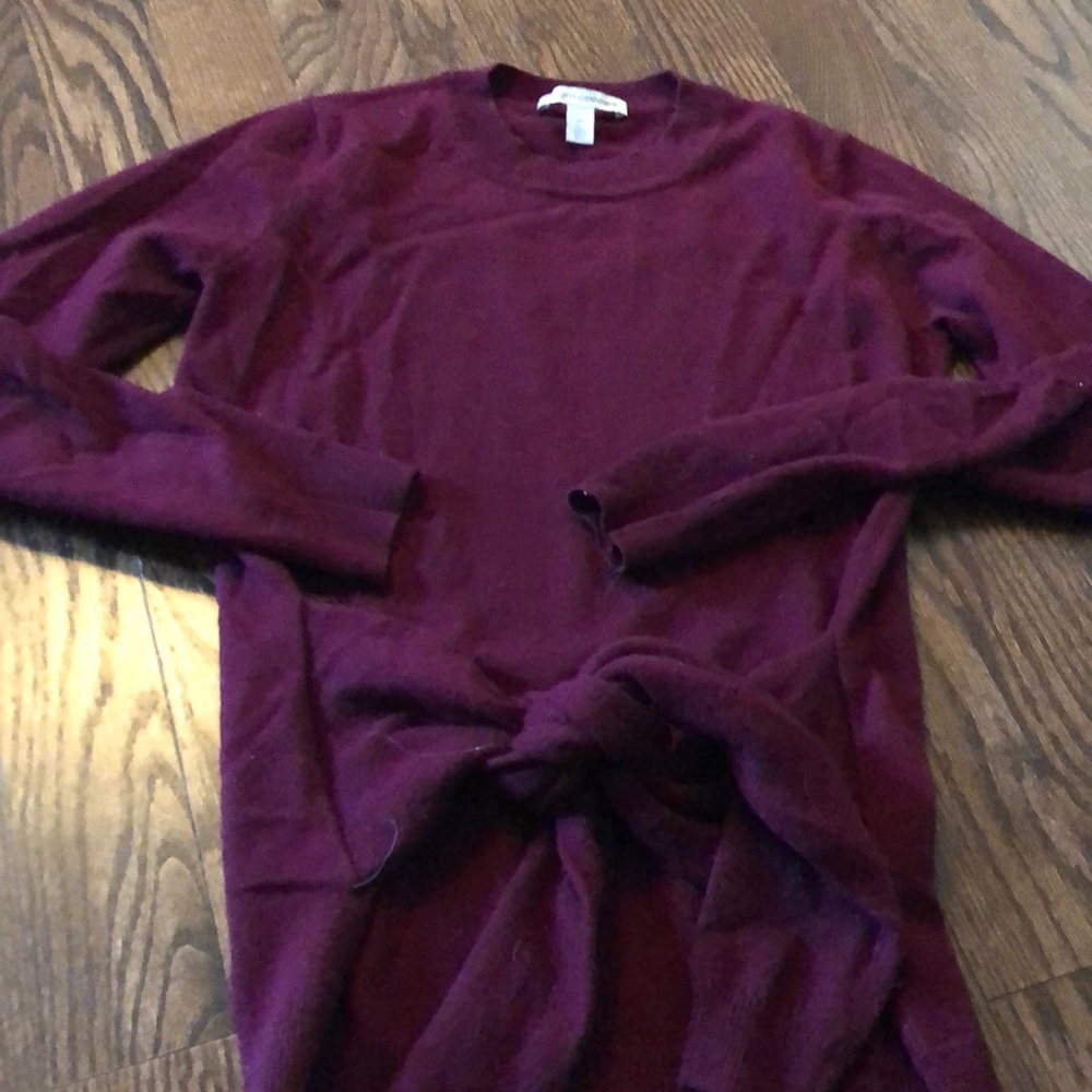 Autumn cashmere burgundy tie front sweater xs